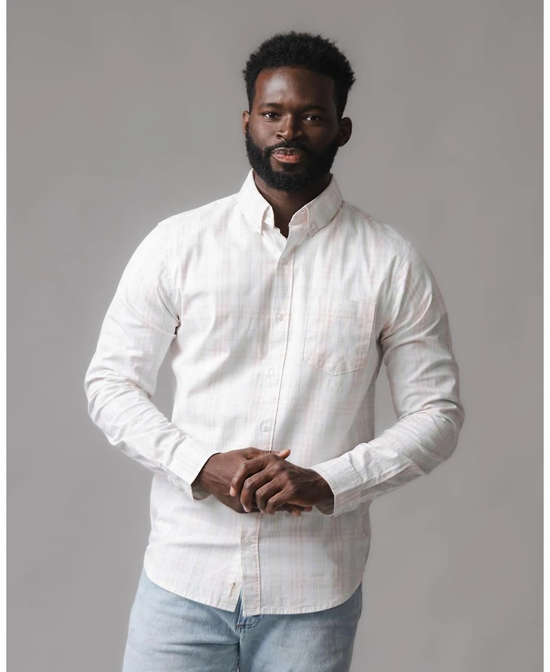 Hope & Henry Men's Organic Long Sleeve Stretch Poplin Button Down Shirt