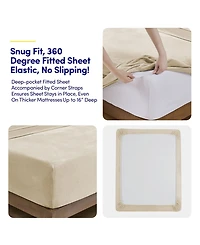 Sweet Home Collection Ultra Soft Microplush Solid Fleece -Pc. Sheet Set