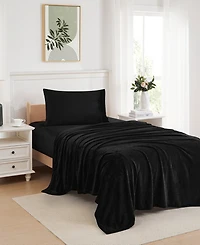 Sweet Home Collection Ultra Soft Microplush Solid Fleece 3-Pc. Sheet Set, Twin