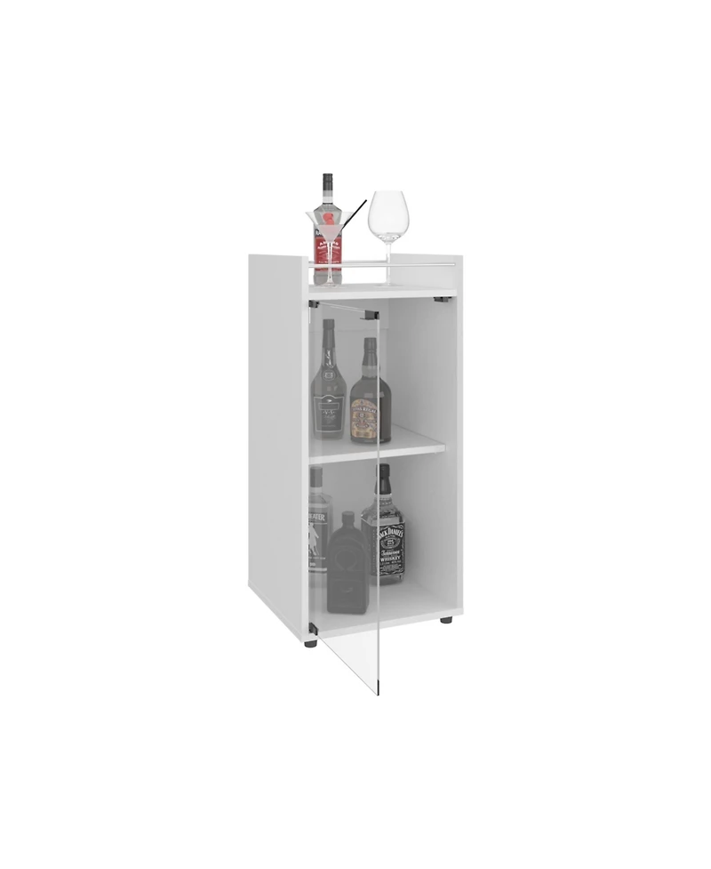 Flynama Minibar Cabinet with 2 Doors, Open Shelf and Compact Design