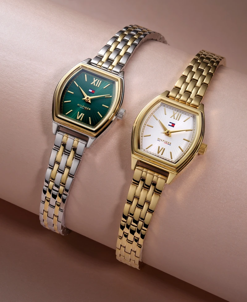 Tommy Hilfiger Women's Quartz Gold tone Stainless Steel Bracelet Watch, 21.5 x 22mm