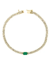 Lali Jewels Emerald (1/2 ct. t.w.) and Diamond (1-1/3 ct. t.w.) Bracelet in 14k Yellow Gold