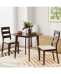 Sugift Three Piece Dining Table Set with Table and Two Chairs