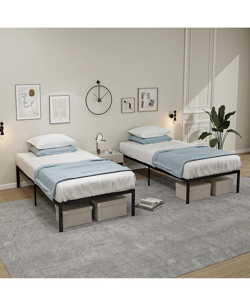 Gouun Heavy Duty 14-Inch Twin Metal Platform Bed Frame, No Box Spring Needed