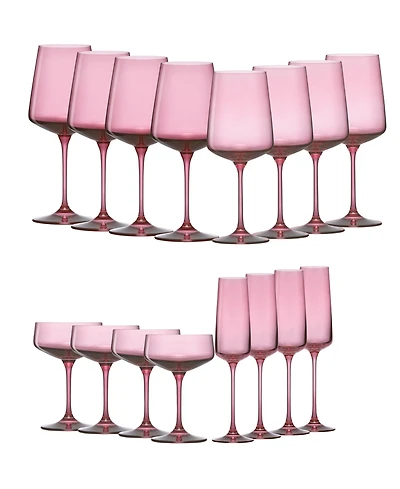 JoyJolt Sidney Stemware Entertaining Glasses, Set of 16