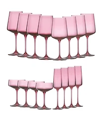 JoyJolt Sidney Stemware Entertaining Glasses, Set of 16