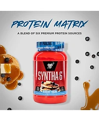 Bsn Syntha-6 Premium Protein Powder, Whey Protein, Micellar Casein, Milk Protein Isolate Blend, 5g Fat, Blueberry Pancake, 28 Servings