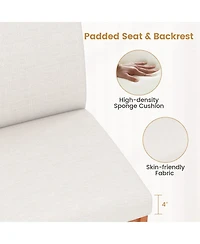 Gouun Upholstered Armless Side Dining Chairs Set of 2 with Rubber Wood Legs