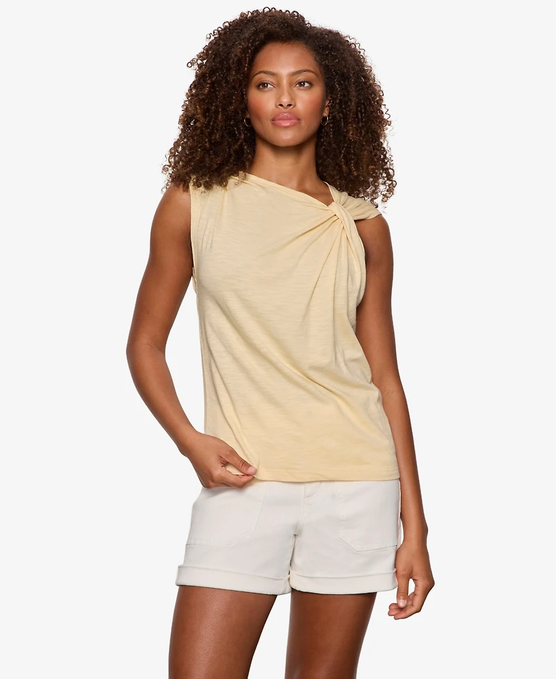 Sanctuary Petite Twisted Muscle Sleeveless T-Shirt