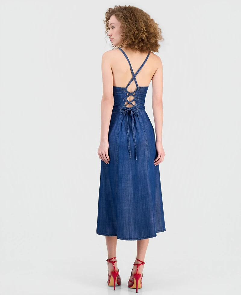Guess Women's Edna Denim Button-Front Midi Dress
