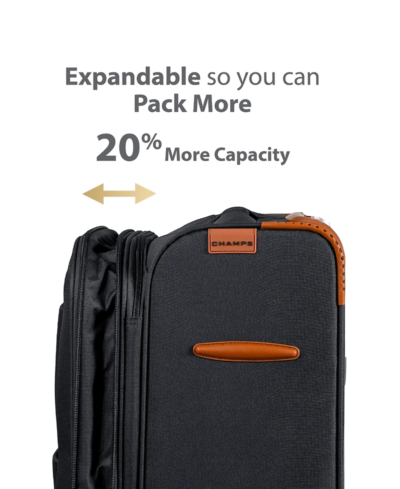 Champs Classic 3 Piece Softside Luggage Set