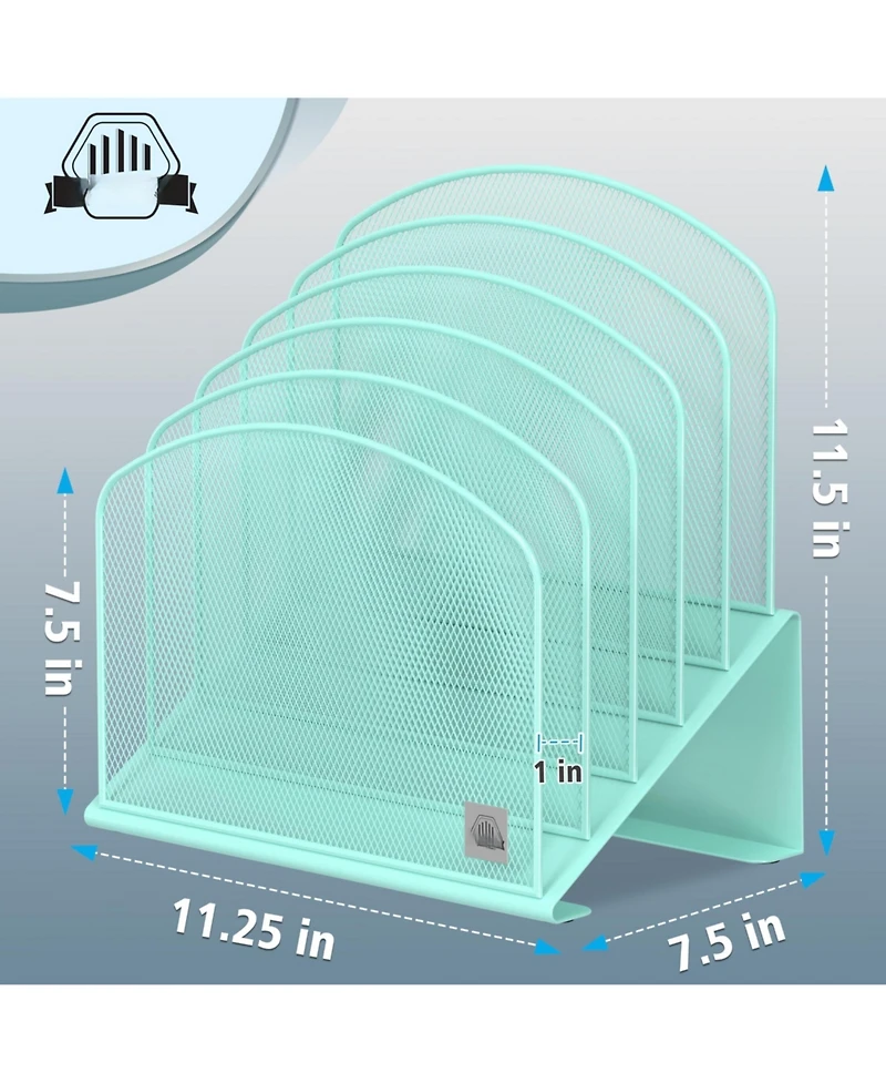 Gnuadz Inclined Desk File Organizer Metal Rack Sorter