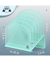 Gnuadz Inclined Desk File Organizer Metal Rack Sorter