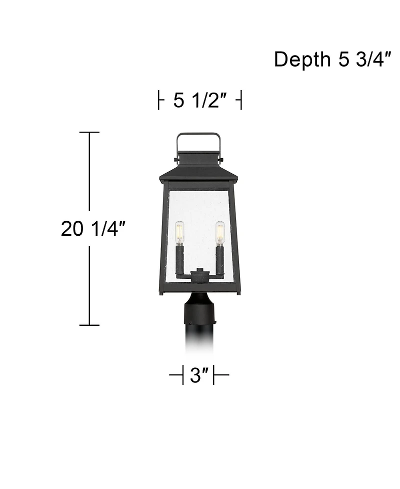 John Timberland Jubliee 20 High Modern Outdoor Post Light Fixture Pole Porch Set of 2 2-Light Metal Clear Glass Shade