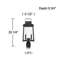 John Timberland Jubliee 20 High Modern Outdoor Post Light Fixture Pole Porch Set of 2 2-Light Metal Clear Glass Shade