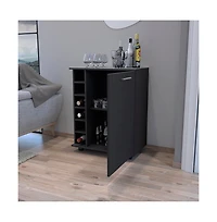 Flynama Cisco Bar Cart for Living Room with Bottle Storage and Casters