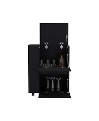 Flynama Bar Cart with Two Pull-Down Door Cabinets and Two Open Shelves