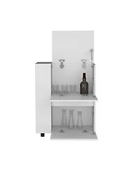 Flynama Bar Cart with 2 Pull-Down Door Cabinets and 2 Open Shelves, 32.2"H Rolling Cart