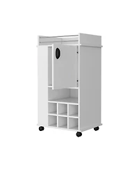 flynama Bar Cart with 2 Cabinets with Casters Finish