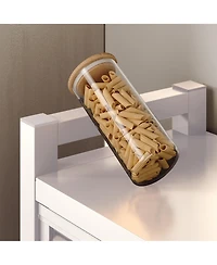 Flynama 65" Tall 5-Tier Kitchen Bakers Rack with Flip Door Cabinet, Microwave Stand and Coffee Bar Storage