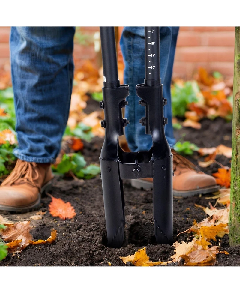 Skonyon Heavy Duty Post Hole Digger with Fiberglass Handle 5.71in Hole Diameter for Gardening Outdoors