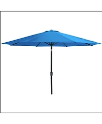Mondawe 11 Ft Solar Led Market Patio Umbrella with Crank & 45degree(s) Tilt (No Base)