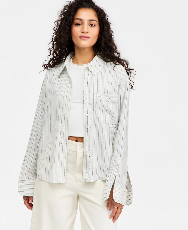 Free People Women's Striped Laurel Button-Front Shirt