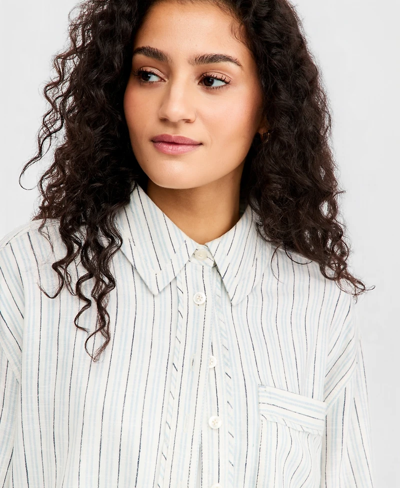 Free People Women's Striped Laurel Button-Front Shirt