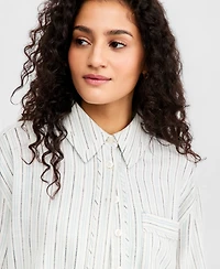 Free People Women's Striped Laurel Button-Front Shirt