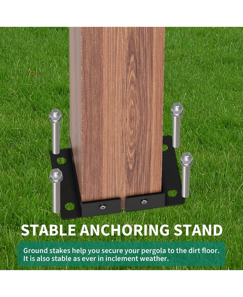 Homfan Premium Solid Cedar Pergola with Retractable Dual-Track Canopy and 6x6 Posts, Heavy-Duty Outdoor Shelter for Patio and Backyard