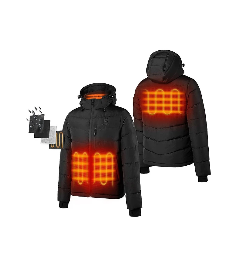 ororo Men's 4-Zone Heated Down Jacket