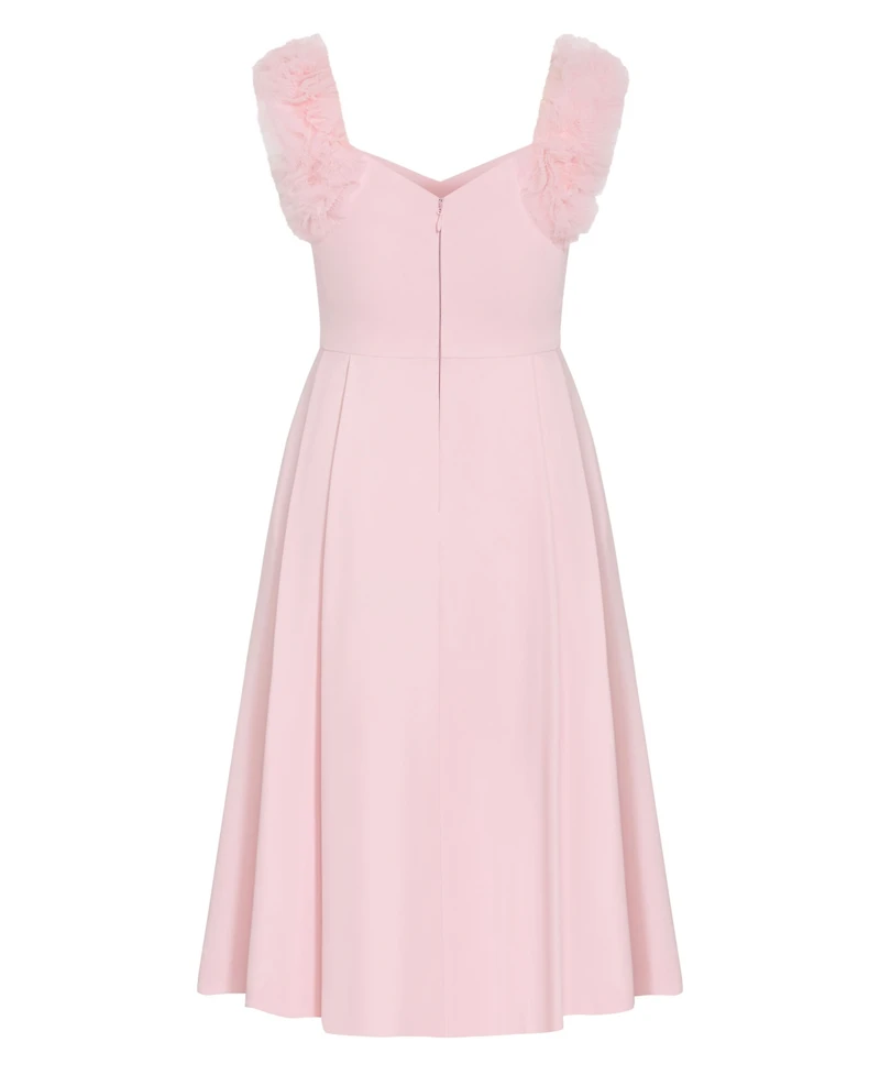 City Chic Women's Roselyn Ruffle Tulle Midi Dress