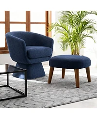 Streamdale Furniture Lazy Chair with Ottoman, Modern Lounge Accent Chair, Upholstered Sofa Chair