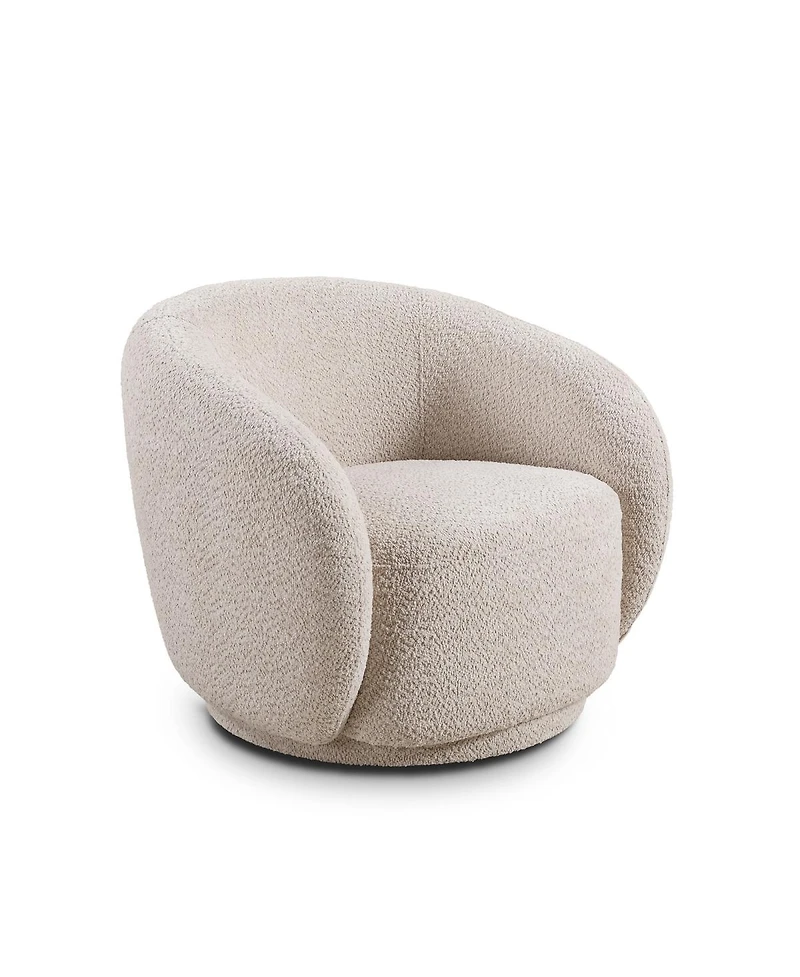 Streamdale Furniture Streamdale 360degree(s) Swivel Boucle Accent Chair with Solid Wood Frame