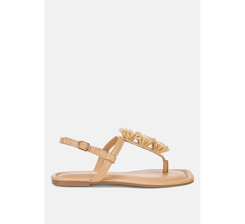 London Rag Women's Salwa Floral Applique Thong Sandals