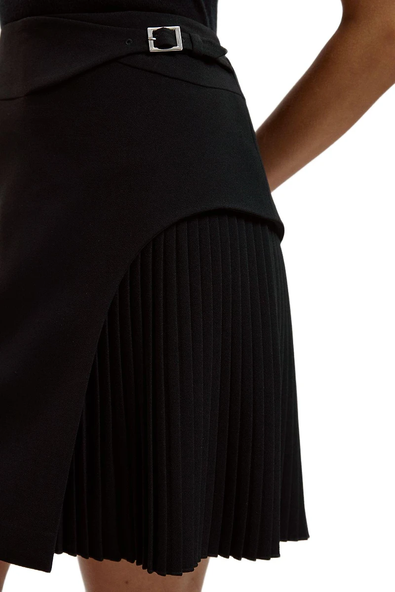 Karen Millen Women's Buckle Pleated Mini Skirt