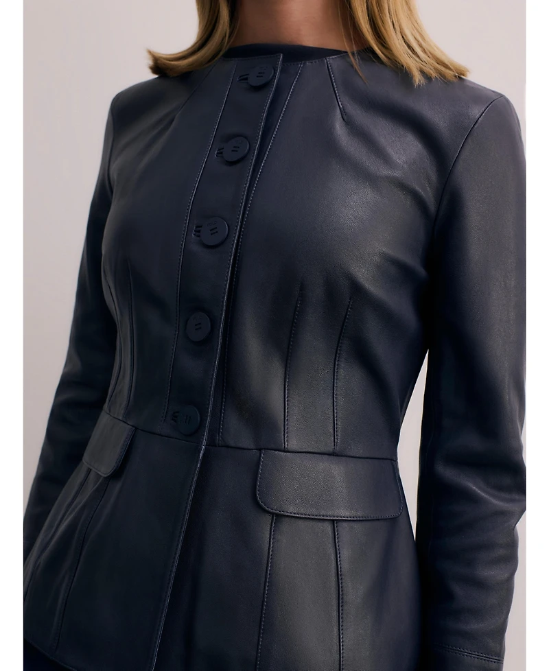 The Fold Women's Ginevra Leather Jacket