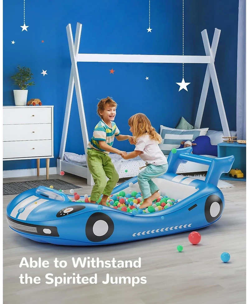 Qpau Inflatable Toddler Travel Bed with Sides, Portable Toddler Air Mattress for Travel and Home Use, Hand Pump Included