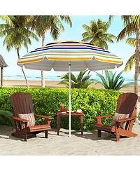Gouun 6.5 ft Portable Beach Umbrella with Upf 50+ Sun Protection and Push-Button Tilt