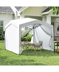 Gouun 10 x 10 ft Pop-Up Canopy Tent with 4 Sidewalls, Mesh Netting and Wheeled Bag