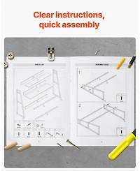 Gouun 2-Tier Desktop Bookshelf Organizer with Anti-Slip Pads, 37.4" x 12.6" x 35.4"