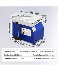 Yobtop Pottery Wheel Clay Forming Machine, 0-300RPM Speed, Handle and Pedal Control, Abs Detachable Basin, Diy Kit for Adults and Beginners