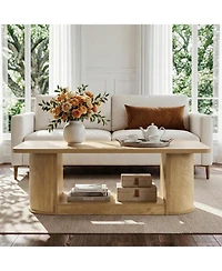 Tribesigns Coffee Table with Storage, 47.3-Inch Modern Coffee Tables for Living Room, 2-Tier Rectangular Center Accent Furniture