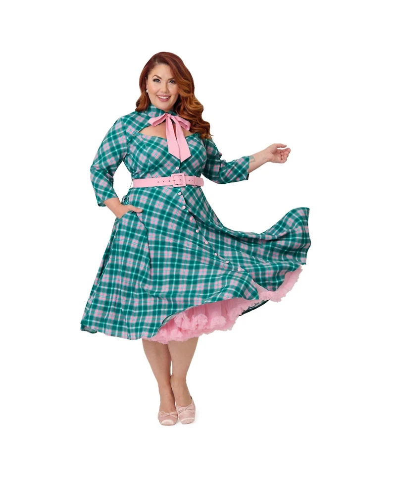 Unique Vintage Plus Sweetheart Neck Swing Dress