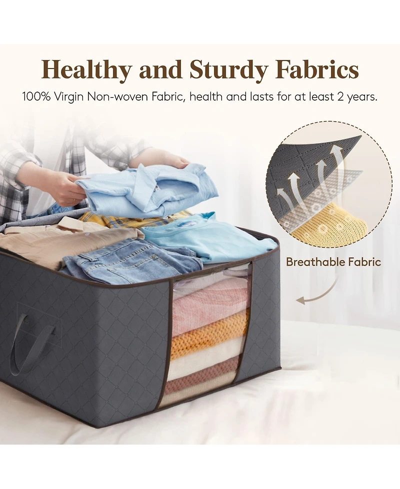 Gnuadz Clothes Storage Bins With Lids Foldable Blanket Bags Gift Basket