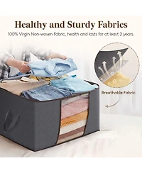 Gnuadz Clothes Storage Bins With Lids Foldable Blanket Bags Gift Basket