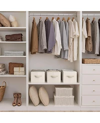 Gnuadz 3 Piece Fabric Closet Organizer Storage Bin Foldable Shelf Basket