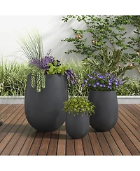 Streamdale Furniture Lightweight Round Outdoor Planter Set