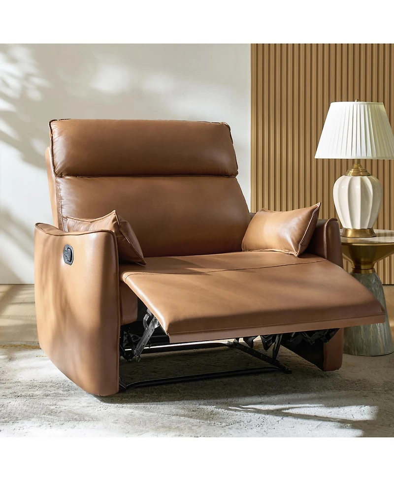 Hulala Home Alanson Faux Leather Oversized Manual Recliner