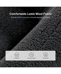 Berken 35'' Wide Lamb Wool Upholstered Teddy Armchair with Solid Wood Legs